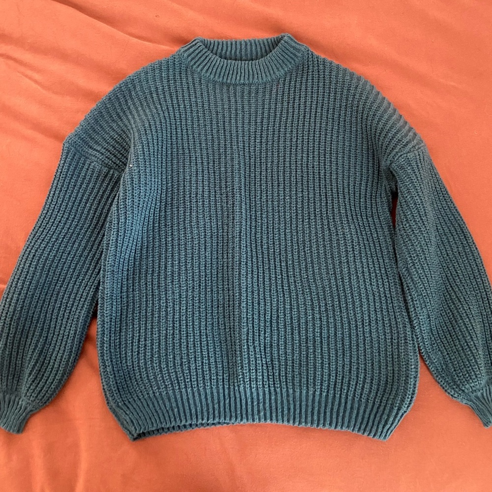 Teal knit sweater